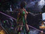 3boys 4girls armlet armpits baraka bare_legs bare_shoulders breasts broom choker cleavage cross-laced_clothes crossover dark_skin elbow_gloves female gloves green_clothes green_eyes half_mask harry_potter highres holding holding_weapon jade_(mortal_kombat) kitana large_breasts legs long_hair looking_at_viewer mask midway_(company) mileena moon mortal_kombat mortal_kombat_4 mortal_kombat_armageddon mortal_kombat_deadly_alliance mortal_kombat_deception mortal_kombat_ii mortal_kombat_trilogy multiple_boys multiple_girls navel neck no_bra outdoors ponytail realistic reclining reptile_(mortal_kombat) revealing_clothes scorpion_(mortal_kombat) sindel sktneh sky staff standing sword toned ultimate_mortal_kombat_3 weapon