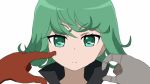  1girl animated animated_gif genos green_eyes green_hair mikakunin_de_shinkoukei one-punch_man parody saitama_(one-punch_man) tatsumaki 