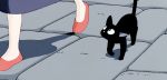  80s animated animated_gif black_cat cat jiji_(majo_no_takkyuubin) kiki majo_no_takkyuubin tagme walking 