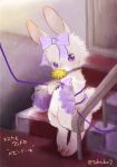  androgynous artist_request full_body furry rabbit ribbon solo violet_eyes 