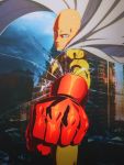  1boy artist_request gloves looking_at_viewer one-punch_man punching red_gloves saitama_(one-punch_man) standing tagme 