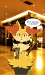  artist_request blush braixen coffee pokemon pokemon_(game) red_eyes tagme talking twig 