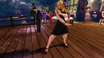  3boys 3d 4girls alternate_costume blonde_hair capcom female full_body kanzuki_karin long_hair multiple_boys multiple_girls outdoors screencap street_fighter street_fighter_v 