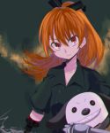  1girl 3d akame_ga_kill! cyborg dog evil evil_smile hekatonkheires mechanical_arms orange_eyes orange_hair ponytail seryu_ubiquitous smile 