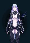  1girl armor artist_request breasts elma_(xenoblade_x) female gradient gradient_background long_hair nintendo pointy_ears purple_hair solo spoilers very_long_hair violet_eyes xenoblade_chronicles_x 