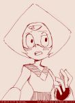  1girl blush itimu monochrome peridot_(steven_universe) steven_universe 