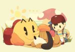  3boys backpack bag cap crossover duck_hunt mother_(series) multiple_boys ness nintendo pac-man super_smash_bros. 