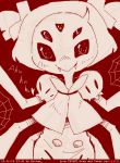  1girl blush extra_eyes fangs heart itimu looking_at_viewer monochrome monster_girl muffet multi_limb multiple_arms simple_background sketch solo spider_girl undertale 