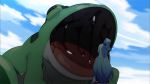  1girl animated animated_gif aqua_(konosuba) blue_hair frog kono_subarashii_sekai_ni_shukufuku_wo! vore 