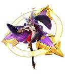  1girl arc_system_works bare_shoulders blazblue blazblue:_central_fiction breasts detached_sleeves hades_izanami jpeg_artifacts mikado_(blazblue) official_art purple_hair red_eyes sideboob skirt very_long_hair 