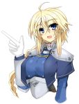  armor blonde_hair blue_eyes breasts happy knight 