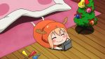  animated animated_gif chibi christmas doma_umaru himouto!_umaru-chan hood horns video_game 