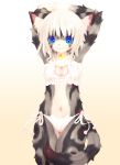  1girl blue_eyes bra cat_keyhole_bra cat_lingerie furry panties short_hair tashiro_yuu underwear white_hair 