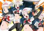  blue_eyes blue_hair hainchu hikari_(pokemon) navel nintendo pokemon team_rocket_(cosplay) 