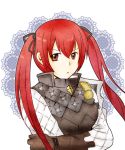  1girl armor breasts fire_emblem fire_emblem_if gloves long_hair luna_(fire_emblem_if) red_eyes redhead ribbon twintails 