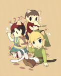  3boys black_hair brown_hair crossover doubutsu_no_mori mother_(series) multiple_boys ness nintendo short_hair super_smash_bros. the_legend_of_zelda the_legend_of_zelda:_the_wind_waker toon_link villager_(doubutsu_no_mori) 