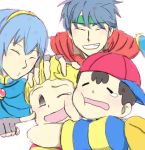  4boys black_hair blonde_hair blue_hair crossover fire_emblem headband ike lucas mother_(series) multiple_boys ness nintendo short_hair super_smash_bros. 