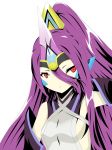  1girl arc_system_works artist_request bare_shoulders blazblue blazblue:_central_fiction breasts detached_sleeves expressionless hades_izanami long_hair looking_at_viewer mikado_(blazblue) purple_hair red_eyes shiny shiny_hair shiny_skin solo 