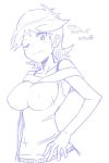  1girl bandai breasts character_request chicago-x digimon digimon_xros_wars milf monochrome simple_background solo wink 