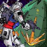  artist_request elmeth gun gundam mecha mobile_suit_gundam oekaki rx-78-2 space weapon 