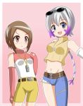  2girls breasts digimon digimon_adventure digimon_xros_wars multiple_girls personification tailmon yagami_hikari 