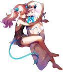  1girl barefoot child dakimakura elsword feet full_body horns hug long_hair luciela_r._sourcream open_mouth panties pointy_ears saliva sleeping solo tail twintails underwear white_hair 