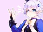  1boy blue_eyes bow child crown elsword genderswap horns looking_at_viewer luciela_r._sourcream shota symbol-shaped_pupils white_hair 