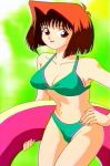  1girl bikini breasts brown_hair cleavage mazaki_anzu swimsuit yu-gi-oh! 