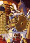  armor battle greek greek_mythology helmet shield spear sword trojan_horse trojan_war war weapon yuzuki_jun_(natrium_nikki) 