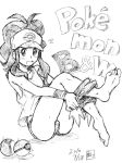  1girl blush breasts feet female gamonkoubou long_hair monochrome nintendo pokemon soles toes touko_(pokemon) 