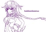  1girl choujigen_game_neptune monochrome neptune_(choujigen_game_neptune) neptune_(series) purple_heart simple_background sketch solo twin_braids 