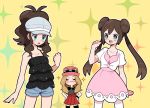  10s 3girls cap dress mei_(pokemon) moyori multiple_girls pokemon pokemon_(game) pokemon_bw pokemon_bw2 pokemon_xy serena_(pokemon) touko_(pokemon) 