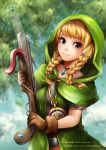  1girl blonde_hair blue_eyes braids breasts linkle nintendo pointy_ears smile the_legend_of_zelda zelda_musou 