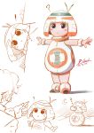  1girl ? bb-8 d-joel personification poe_dameron robot short_hair simple_background star_wars star_wars:_the_force_awakens white_background 