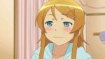  1girl animated animated_gif aqua_eyes blue_eyes blush hair_ornament hairclip kousaka_kirino licking licking_lips long_hair orange_hair ore_no_imouto_ga_konna_ni_kawaii_wake_ga_nai solo tongue tongue_out 