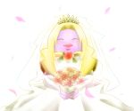  artist_request blonde_hair closed_eyes jynx lips no_humans pokemon simple_background wedding_dress 