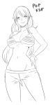  1girl bikini breasts butcha-u female large_breasts long_hair monochrome nami_(one_piece) one_piece sketch smile swimsuit tagme 
