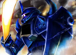  gouf gundam heat_sword mecha mobile_suit_gundam no_humans shield sword weapon 