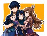  1boy 3girls ariazi cynthia_(fire_emblem) family fire_emblem fire_emblem:_kakusei group_hug hug husband_and_wife krom lucina multiple_girls sumia 