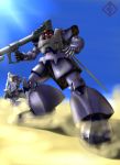  dom gundam mecha mobile_suit_gundam no_humans raybar rocket_launcher sky weapon 