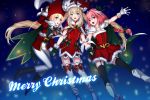  1girl 2boys christmas english fate/grand_order fate_(series) le_chevalier_d&#039;eon_(fate/grand_order) marie_antoinette_(fate/grand_order) multiple_boys rider_of_black ycco_(estrella) 