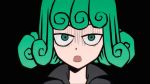  1girl animated animated_gif green_hair one-punch_man open_mouth short_hair solo tatsumaki 