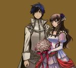  1boy 1girl alternate_costume ariazi blue_hair brown_hair fire_emblem fire_emblem:_kakusei husband_and_wife krom simple_background sumia 