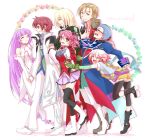  3girls 4boys asbel_lhant cheria_barnes full_body hubert_ozwell karasumi_(aiseec) malik_caesars multiple_boys multiple_girls pascal_(tales) plant richard_(tales) sophie_(tales) tales_of_(series) tales_of_graces white_background 