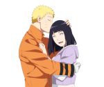  1boy 1girl bandaged_arm blonde_hair boruto:_the_movie forehead_kiss happy hug husband_and_wife hyuuga_hinata kiss lavender_eyes naruto purple_hair smile spiky_hair uzumaki_naruto vicio-kun whiskers 