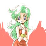  1girl android artist_request blue_eyes choujikuu_seiki_orguss green_hair long_hair mome orguss simple_background solo 