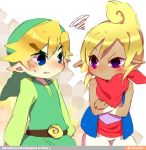  1boy 1girl dark_skin nintendo tetra the_legend_of_zelda the_legend_of_zelda:_the_wind_waker toon_link 