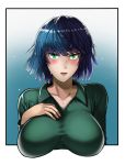  1girl blue_hair breasts dress fubuki_(one-punch_man) green_eyes large_breasts one-punch_man tagme the_golden_smurf 
