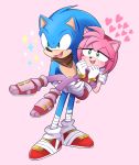  1boy 1girl amy_rose furry gloves sega sonic sonic_the_hedgehog 