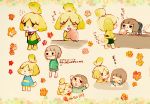  1boy 1girl blonde_hair doubutsu_no_mori furry hair_ornament nintendo shizue_(doubutsu_no_mori) short_hair 